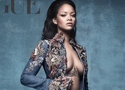 Rihanna hờ hững khoe ngực trên tạp chí