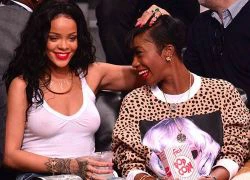 Rihanna thả rông vòng một ở NBA