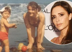 Victoria Beckham khoe ảnh thuở bé giống hệt bé Harper