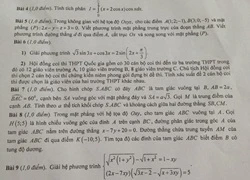 Đề thi thử môn Toán THPT quốc gia tại Hà Nội