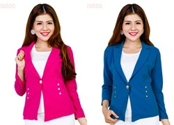 Áo vest nữ phối nút thanh lịch