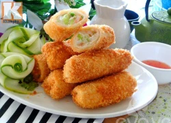 [Chế biến] - Bánh mỳ cuộn tôm chiên xù đơn giản cho bữa sáng