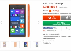 Nokia Lumia 730 giảm giá sâu về mức dưới 3 triệu