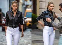 Phối đồ đen trắng chất như Gigi Hadid