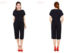 Sét áo cánh dơi quần culottes thời trang