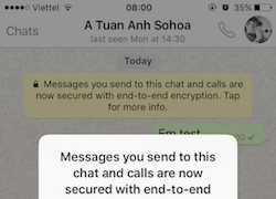 WhatsApp kích hoạt mã hóa đầu cuối cho hơn một tỷ người dùng