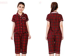 Bộ đồ lửng pijama caro TWINS sang trọng