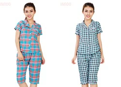 Bộ đồ lửng TWINS pijama caro xinh xắn