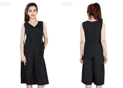 Jumpsuit cổ tim ống rộng KMODE