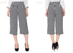 Quần culottes phối sọc thời trang