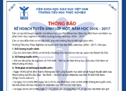 Trường Thực nghiệm chỉ tuyển sinh học sinh lớp 1 trong nội thành