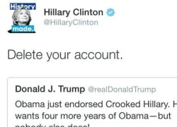 Bà Clinton và ông Trump "phím chiến" dữ dội trên Twitter