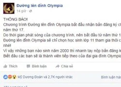 'Đường lên đỉnh Olympia' gây tranh cãi khi không nhận thí sinh lớp 12