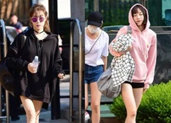 Tiffany (SNSD) cùng Hani (EXID) khoe chân nuột nà trắng ngần trước thềm "Music Bank"