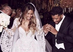 Cô dâu mới Ciara tiến hành hôn lễ cùng chú rể Russell Wilson