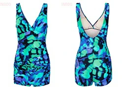 Đồ bơi monokini LAN HẠNH xanh nhún eo 42500 SID44161