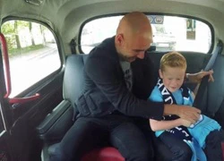 Fan nhí lém lỉnh chất vấn Pep Guardiola trên taxi