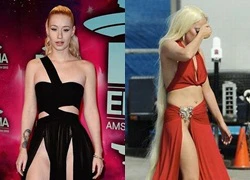 Mặc váy xẻ tới rốn, Lady Gaga và nữ rapper lộ khoảnh khắc nhạy cảm