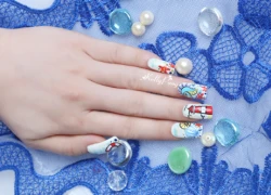 Tinh nghịch với mẫu nail hải mã và đại dương