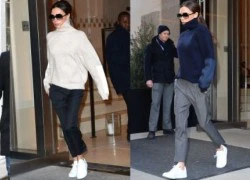 Victoria Beckham gây hiệu ứng thời trang vì đi sneaker