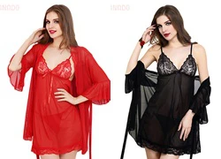 Bộ áo choàng kèm đầm ngủ sexy SID45352