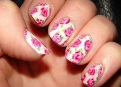 Cách vẽ nail hoa hồng cực yêu