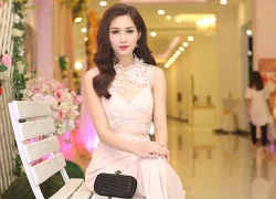 Đặng Thu Thảo diện váy hồng pastel dự tiệc