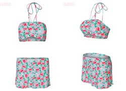 Đồ bơi bikini LAN HẠNH váy hoa hồng 22005 SID45036