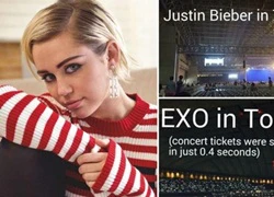 Fan EXO và fan Justin Bieber "choảng" nhau, Miley tự dưng bị lôi vào chửi