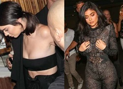 Kendall Jenner trễ nải khoe gần hết vòng 1, Kylie diện đồ bó sát vòng 3 "khủng"