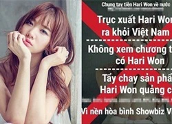 Sau Hồ Ngọc Hà, Hari Won đang bị dân mạng kêu gọi tẩy chay