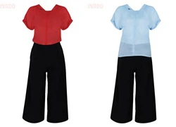 Set áo cánh dơi + Quần culottes thời trang SID45605