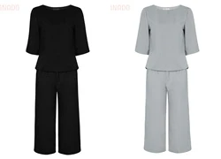 Set áo tay lở + Quần culottes thanh lịch SID45127