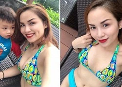 Con trai Hoa hậu Diễm Hương khen mẹ đẹp khi mặc bikini