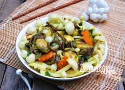 [Chế biến] - Ếch xào nấm linh chi đãi khách quý