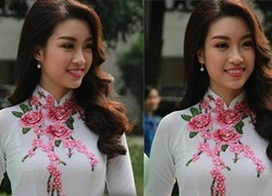 Hoa hậu Đỗ Mỹ Linh rạng rỡ khi về thăm trường Đại học Ngoại thương