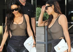 Kim Kardashian mặc ba lỗ xuyên thấu không nội y