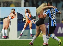 Người đẹp Miss Bumbum khoe ngực gây náo loạn trận đấu ở Brazil