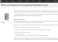 Apple thừa nhận một số mẫu iPhone 6s bị lỗi sập nguồn