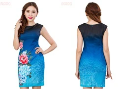 Đầm body in họa tiết hoa hồng sang chảnh SID50737