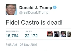 Donald Trump: 'Fidel Castro đã mất!'