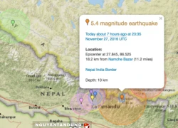 Động đất 5.4 ở Nepal