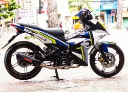 Exciter 150 chế mủ và sơn tem đấu dàn áo của biker Sài Gòn