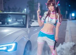 Gái xinh cosplay D.va trong Overwatch cực đẹp bên cạnh siêu xe