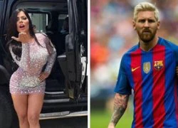 Hoa hậu siêu vòng ba 'làm phiền' Messi và Pique