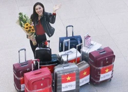 Hoa khôi Diệu Ngọc mang 100kg hành lý đi thi Miss World