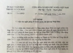 Sẽ kiểm tra vụ Chủ tịch TP Cà Mau đi nước ngoài