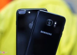 Galaxy S7 edge đen bóng đọ dáng với iPhone 7 Plus Jet Black