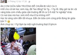 Học sinh dùng cơm chiều giữa sân trường: Sao phải khổ thế?