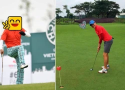 Nghỉ bóng đá, Công Vinh thách thức một đàn anh ở môn golf